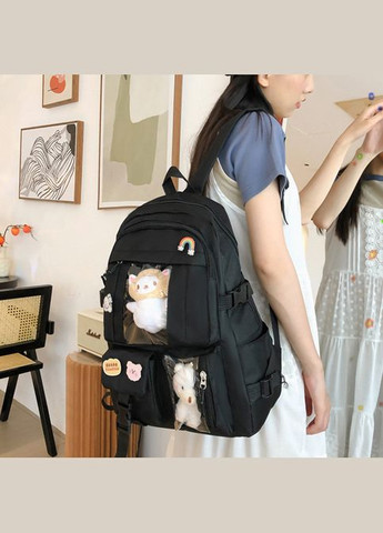 Рюкзак 10456 мужской женский детский школьный портфель черный No Brand (326487522)