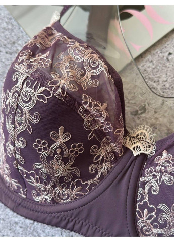 Бузковий бюстгальтер з поролоном і ажуром на чашку h фіолетовий Finikin