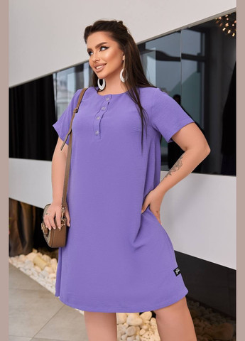 Фиолетовое повседневный платье свободного кроя платье-футболка No Brand однотонное