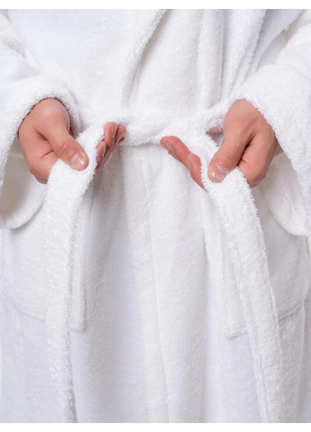 Махровый халат унисекс белый No Brand (360893346)