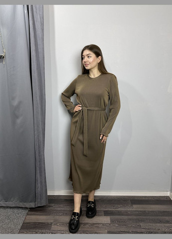 Коричневое кэжуал женское платье коричневое меди mkjl75030 Modna KAZKA