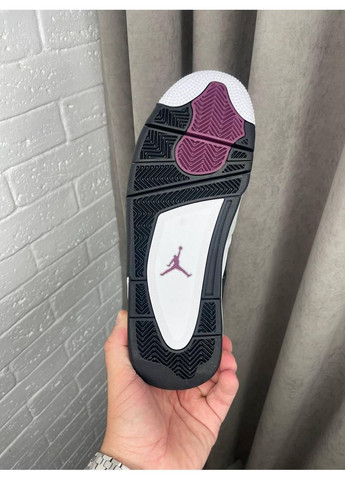 КРОССОВКИ ЖЕНСКИЕ NIKE AIR JORDAN 4 WHITE VIOLET НАЙК АИР ДЖОРДАН No Brand белые зима (367115138)