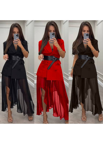 Костюм Пиджак и шорты, костюм, шифон, пояс отдельно Україна (352164511)