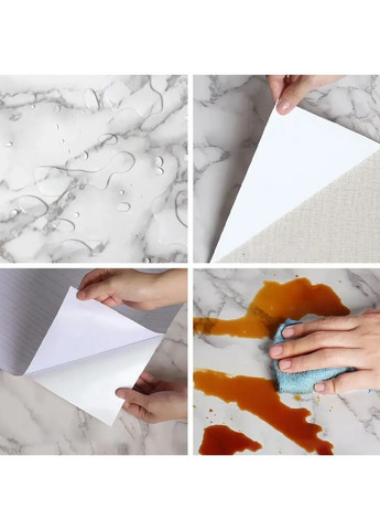 Плівка самоклеюча вінілова білий мармур для кухні та меблів водостійка 2 м × 60 см 2 шт (2104618888) No Brand (371631725)