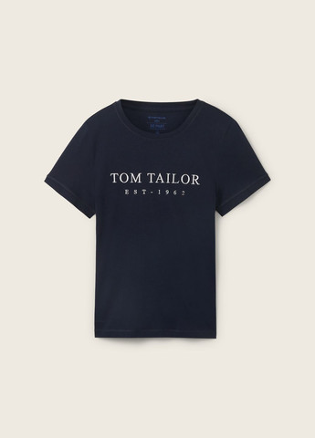 Темно-синя літня футболка Tom Tailor