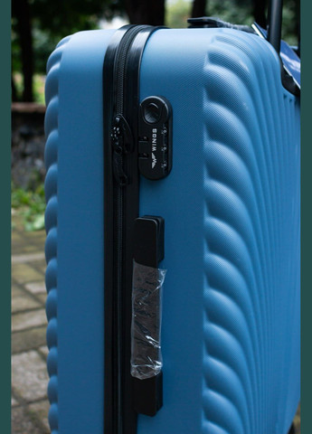 Валіза пластикова великий L, колір синій Wings 120 (324423735)