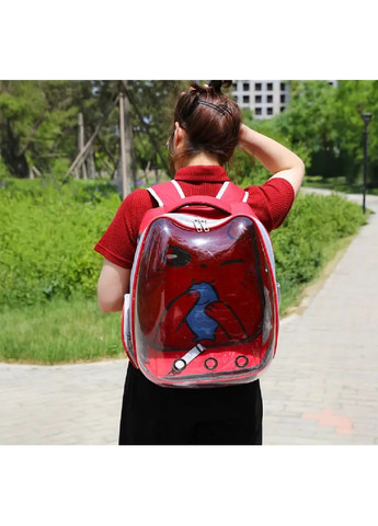 Рюкзак с прозрачной стенкой для перевозки транспортировки животных собак кошек весом до 7 кг (481078-Prob) Красный Unbranded (352683281)