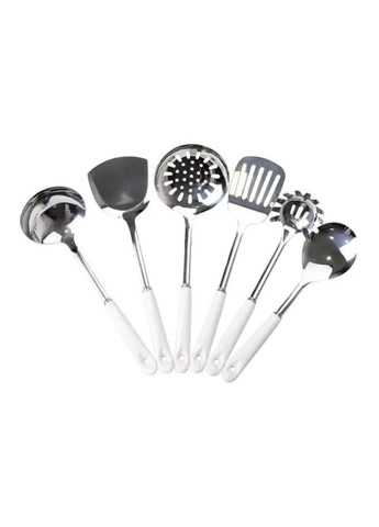 Набір кухонного приладдя на підставці 7 предметів кухонні аксесуари на підставці Білий із сріблястим HP-20-70 Yiwu (370801571)