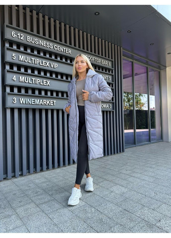 Серая зимняя ✨длинная женская куртка из плащевки канада на синтепоне замеры в описании✨ куртка-пальто DK/DL Мода без кордонів