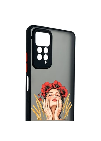 Чехол для телефона Redmi Note 11 Pro 4G с 3D принтом девушка маки колоски с высокими бортами Xiaomi (399771401)