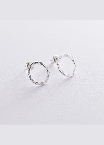 Срібні сережки Мерехтіння (1.2 см) 122706 Oniks (264023551)