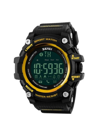 Спортивний годинник з Bluetooth 1227 Чорний з жовтим Skmei (314483698)