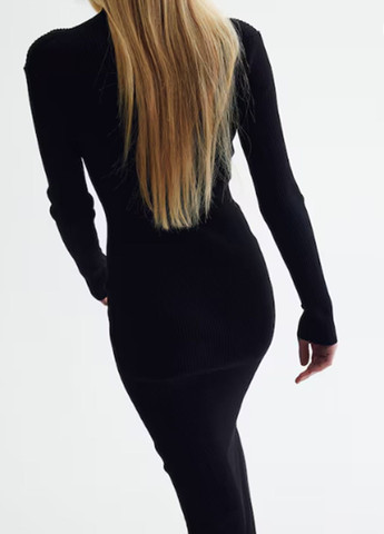 Чорна повсякденний сукня H&M однотонна