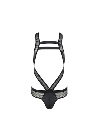Чоловіче еротичне сітчасте боді 045 VICTOR S/M Black, екошкіра, сітка Passion (369951037)