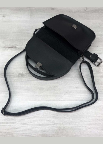 Молодіжна жіноча сумка жіноча клатч через плече/на пояс з екошкіри «Stacy» чорна WeLassie (298571674)