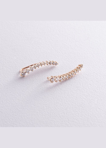 Серьги - клаймберы с фианитами (желтое золото) с08437 Oniks (264644379)