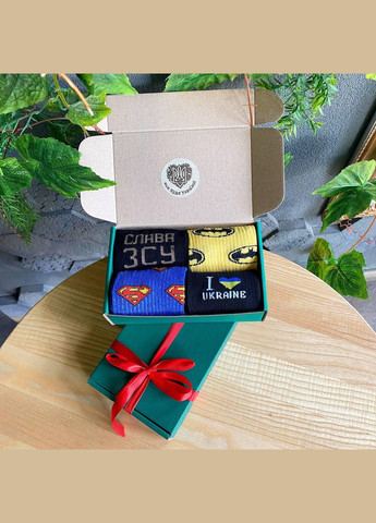 Комбіновані бокс чоловічих патріотичних шкарпеток 40-45 на 4 пари Vakko (306424139)