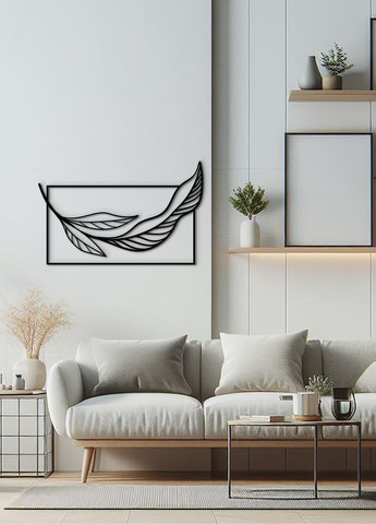Настенный декор для дома, картина лофт "Листок минимализм", декоративное панно 30х18 см Woodyard (292112957)