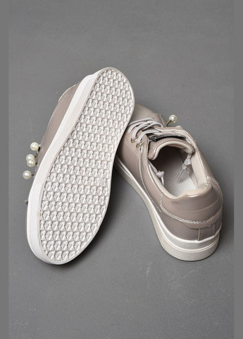 Бежевые демисезонные кроссовки для девочки бежевого цвета Let's Shop