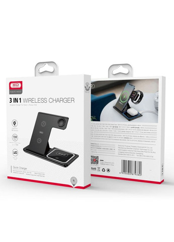 Беспроводное зарядное устройство WX023 3 в 1 Black XO (369653785)