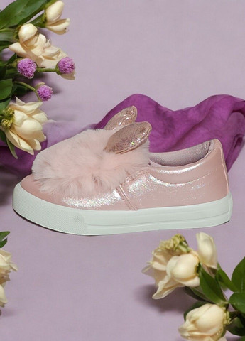 Рожеві осінні кросівки пухнасті з вушками для дівчинки 7067 рожеві CSCK.S