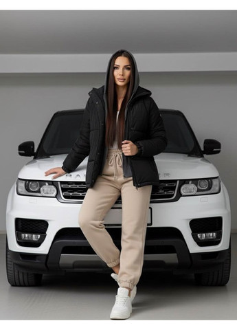 Чорна зимня куртка зимова з імітацією толстовки: норма та батал Nositi 4091-15Х