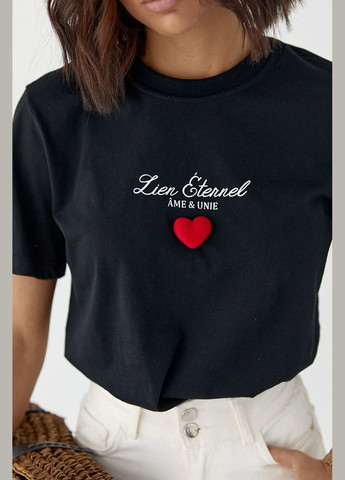 Футболка с объемным сердцем Lurex - (335400992)