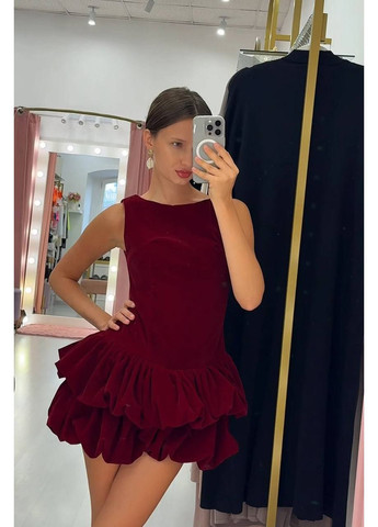 Червона коктейльна сукня жіноча No Brand однотонна