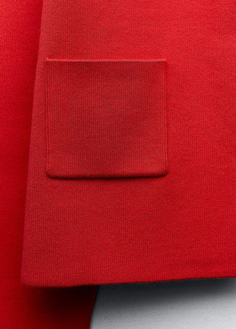 Красный женский жакет Zara однотонный - демисезонный