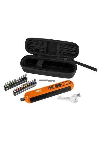Акумуляторна викрутка Neo Tools 4 В 1,5 А·год 4,5 Нм 230 об/хв кейс Graphite (392285694)
