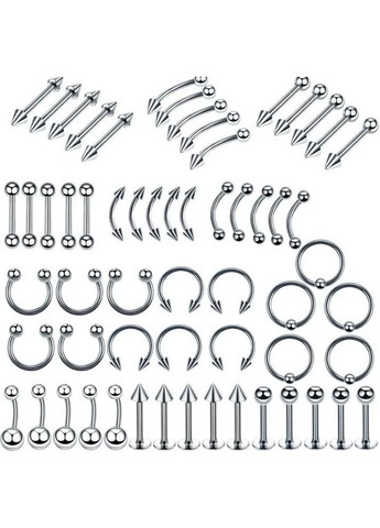 Сережка для пірсингу Лабрет з шипом підходить для губ і вух хірургічна сталь 316L Сталистий 9.5 мм x 2.8 мм Pr00021 Finding (315799799)