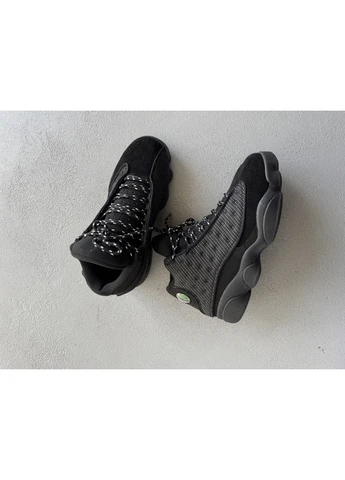 Чорні кросівки чоловічі nike air jordan 13 retro black cat найк аір джордан чорні демісезон No Brand