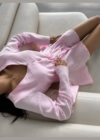 Муслиновый комбинезон Україна комбинезон-шорты розовый повседневный, кэжуал муслин