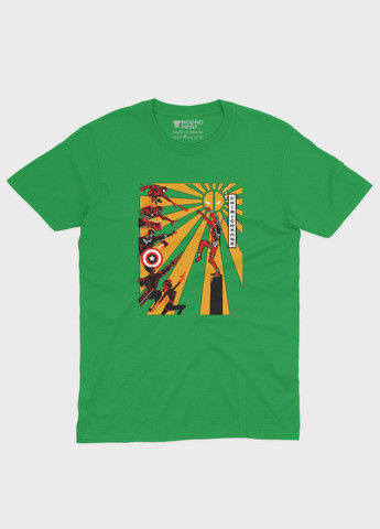 Зелена демісезонна футболка для дівчинки з принтом антигероя - дедпул (ts001-1-keg-006-015-020-g) Modno