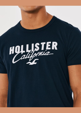 Темно-синяя футболка Hollister