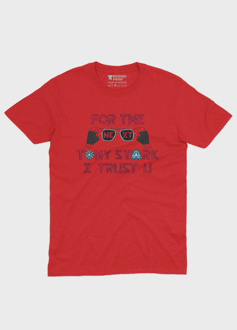 Червона демісезонна футболка для хлопчика з принтом супергероя - залізна людина (ts001-1-sre-006-016-018-b) Modno