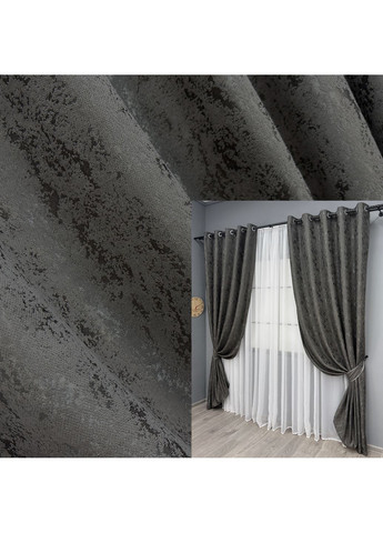 Комплект штор на люверсах Лен мрамор Pavliani № 1667ш 150х250 см 2 шт (37-0170) VR-Textil (317461218)