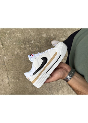 Белые демисезонные кроссовки мужские nike court legacy lift white найк коурт легаси No Brand