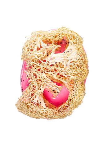 Натуральное мыло скраб с люфой с ароматом клубники Top Beauty (367988955)