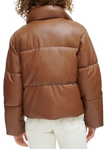 Коричневая демисезонная куртка зимняя короткая женская m коричневая Levi's