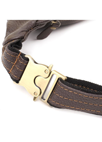 Сумка-бананка для чоловіків з натуральної зернистої шкіри 23128 Коричневий Shvigel (332983799)