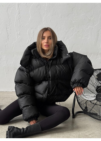 Черная зимняя женская зимняя куртка transformer с капюшоном (mil488) milirud