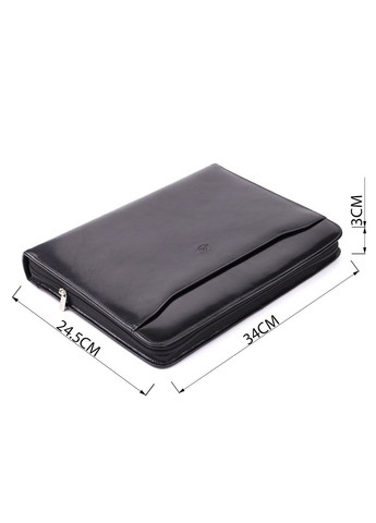 Оригинальная папка с блокнотом из гладкой натуральной кожи 20850_1 (1278L nero) Черный Tony Perotti (362046801)