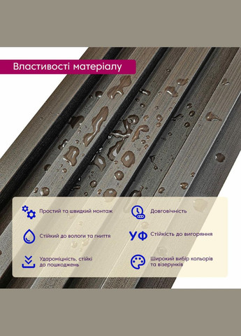 Декоративная стеновая рейка венге 3000*160*23мм (D) SW-00001537 Sticker Wall (300242086)