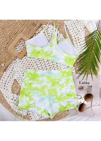 Салатовый летний раздельный купальник из высокоскоростного эластана с вкладками. раздельный купальник с шортами и топом розовый, l China