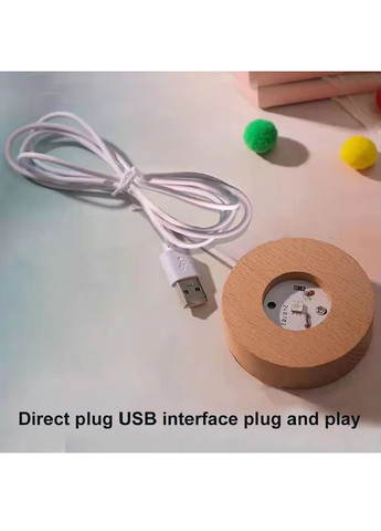 Декоративная лампа светильник ночник 3D хрустальный стеклянный шар RGВ с питанием от USB 6х6х2 см (479102-Prob) Одуванчик Unbranded (315773456)