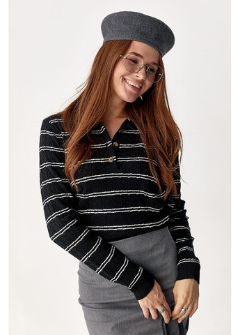 Кофта-поло на ґудзиках у кіску Lurex (355077396)