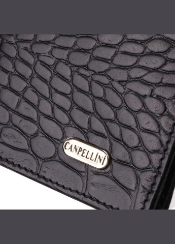 Кошелек мужской Кожаный с тиснением под крокодила 21896 Черный Canpellini (306881498)