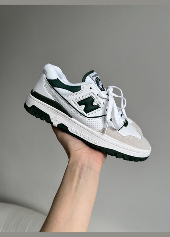 Білі Осінні кросівки чоловічі і жіночі new balance 550 white green | нью беланс 550 білі зелені No Brand