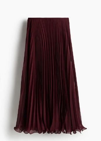 Бордовая однотонная юбка H&M